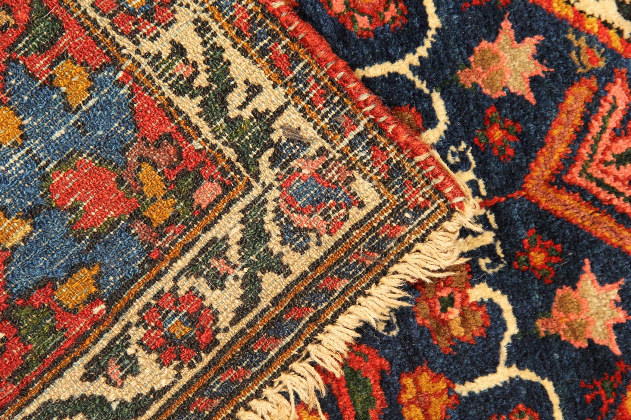 Persian Antique Turkish Rug Green Bakhtiyar Carpet, Handmade Carpet Oriental Rugs Sale For Sale