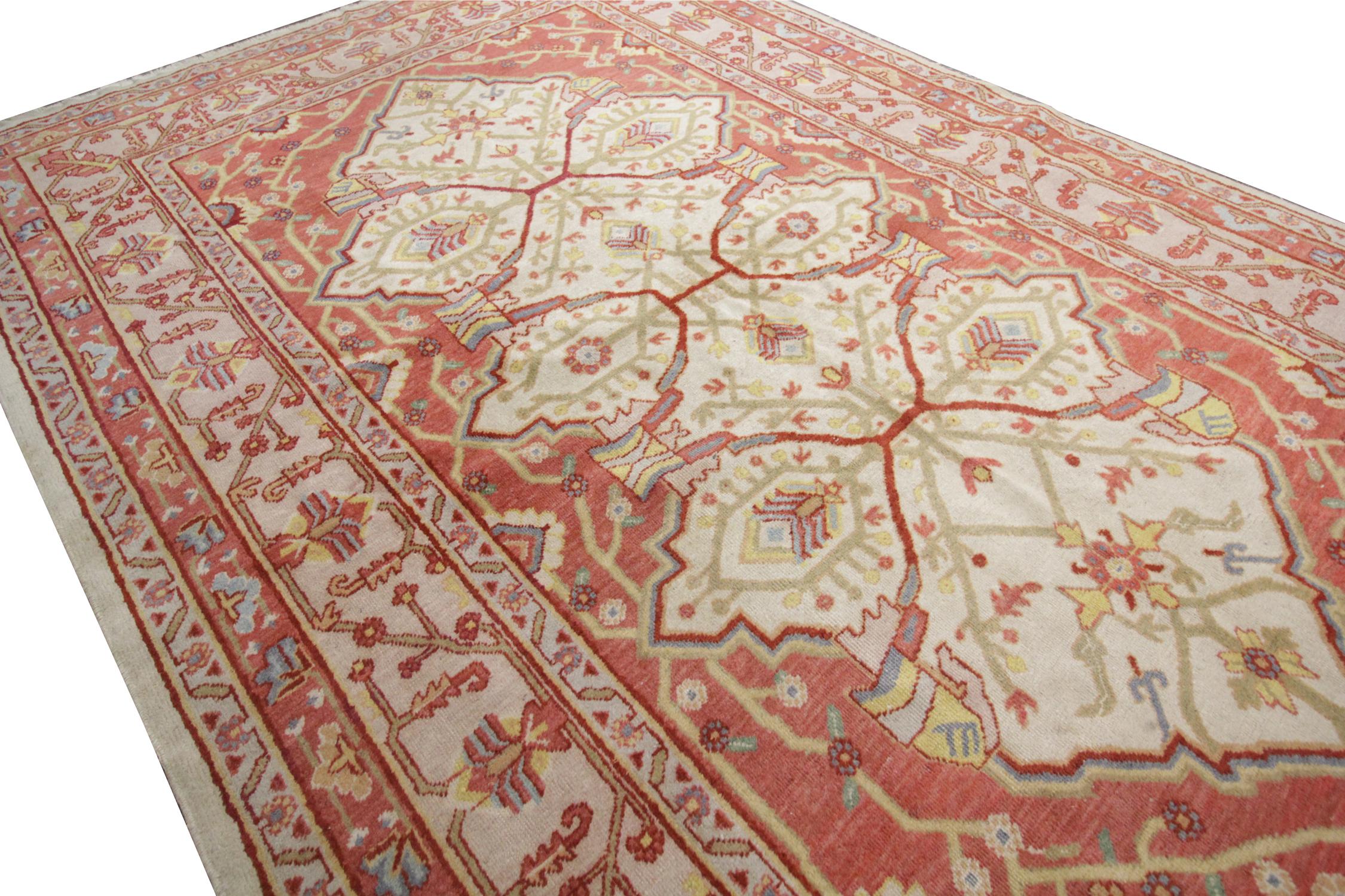 Antiker türkischer Teppich:: Pastell Wolle Rost Handgefertigter Teppich (Rustikal) im Angebot