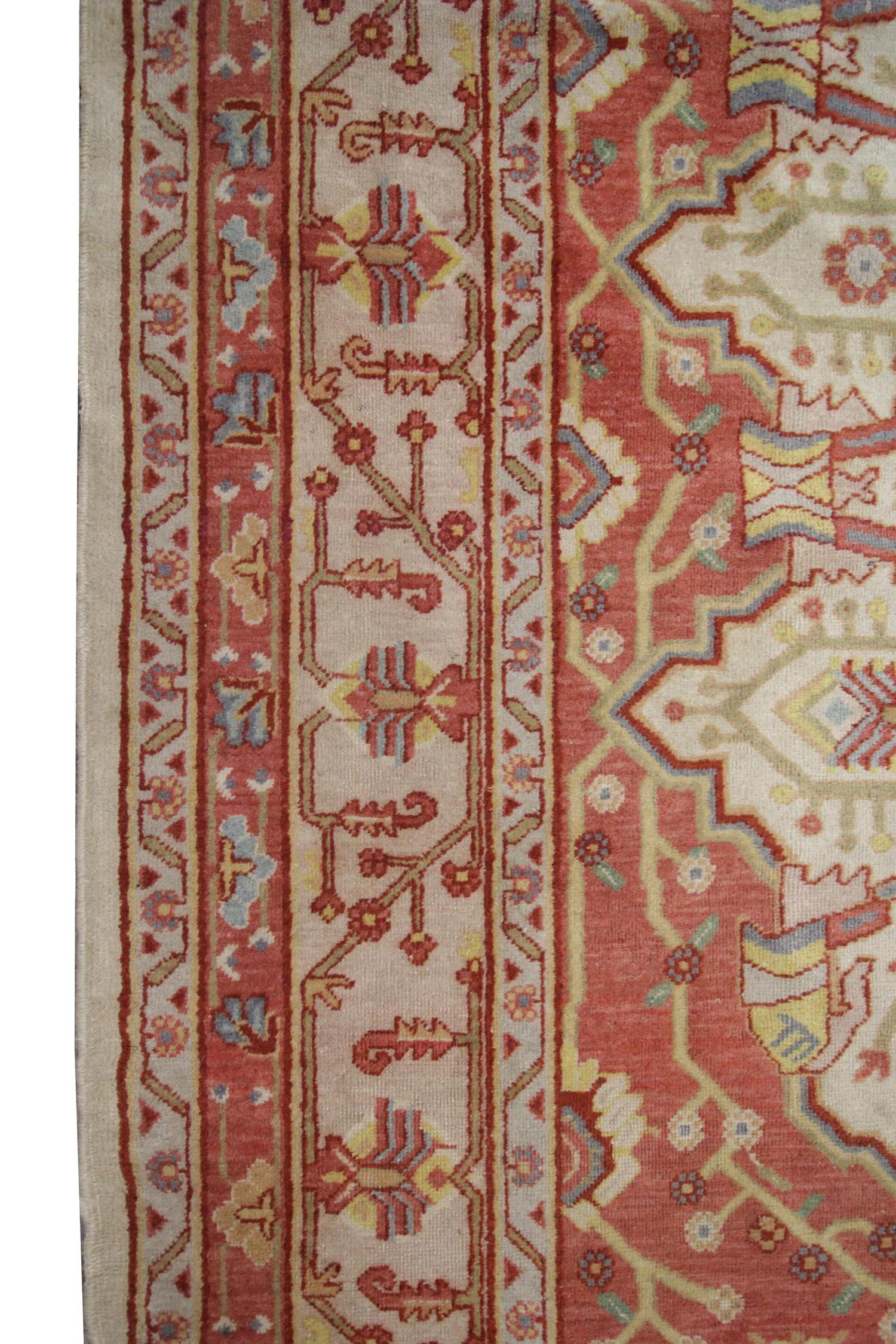 Antiker türkischer Teppich:: Pastell Wolle Rost Handgefertigter Teppich (Türkisch) im Angebot