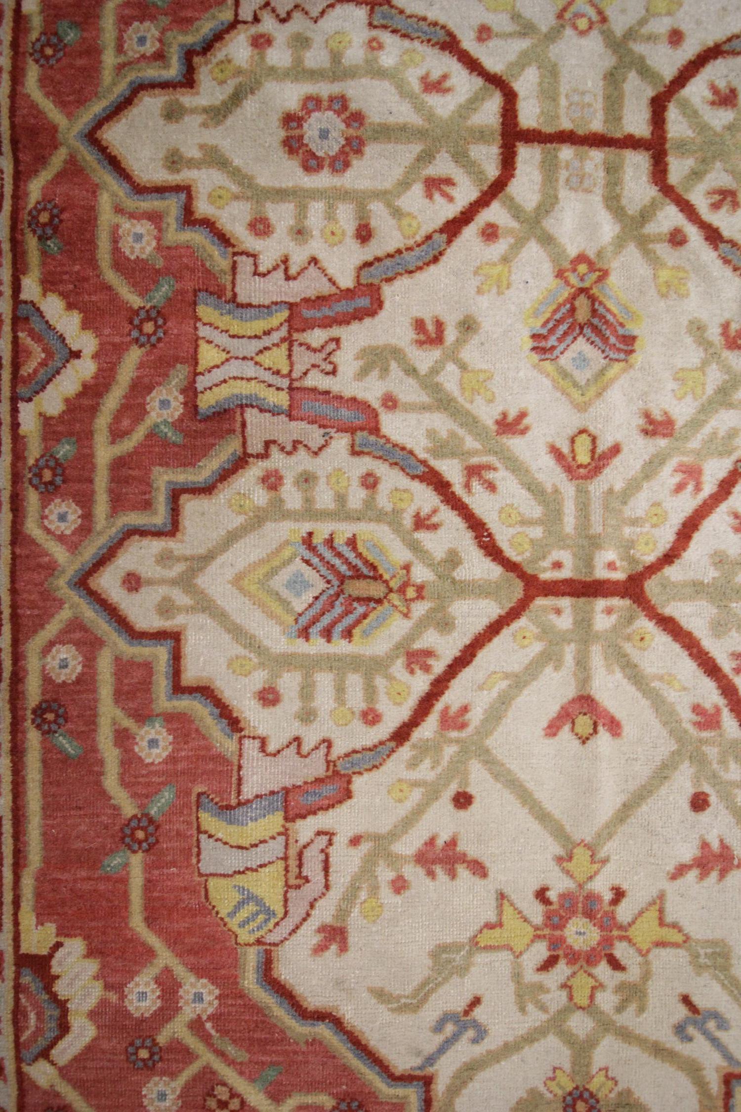 Antiker türkischer Teppich:: Pastell Wolle Rost Handgefertigter Teppich (Handgeknüpft) im Angebot
