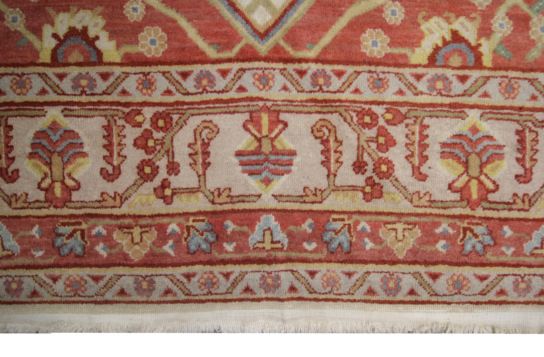 Rustic Antique Turkish Rug, Pastel Wool Rust Handmade Carpet For Sale