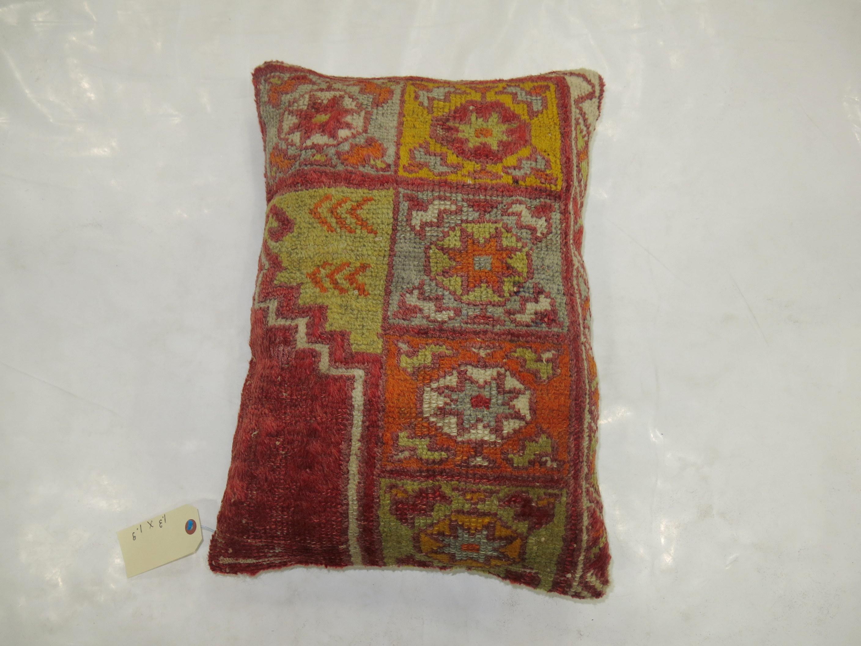 Antique Turkish Rug Pillow In Excellent Condition In New York, NY