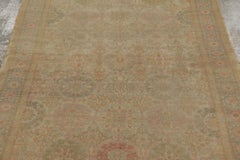 Antique Turkish Rug with Intricate Floral Play in Beige & Pastels - Rug & Kilim