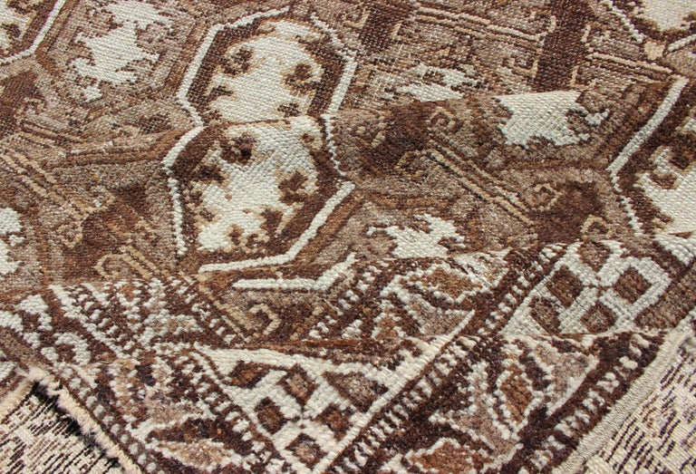 Antique Turkish Rug with Organic Motifs in Brown and Earth Tone Colors ...