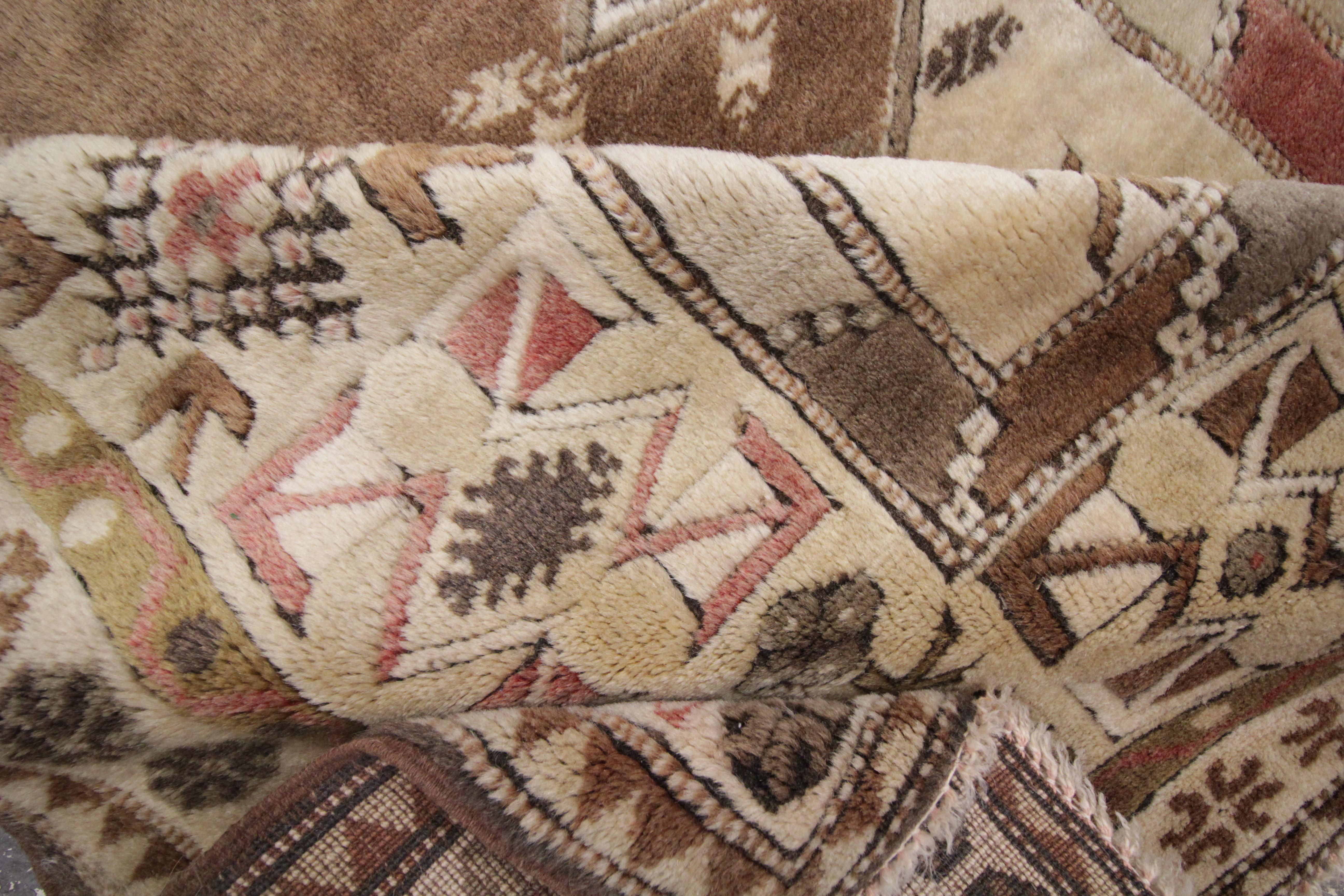 Antique Turkish Rugs, Vintage Rug Milas, Brown Rug, Hand Made Carpet  For Sale 6