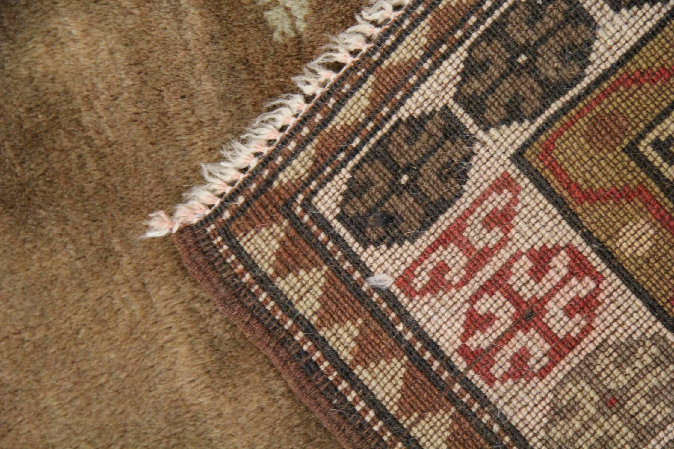 Vegetable Dyed Antique Turkish Rugs, Vintage Rug Milas, Brown Rug, Handmade Carpet For Sale