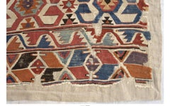 Antique Turkish Runner Kilim with Colorful Hexagon Geometric Motifs - Rug & Kili