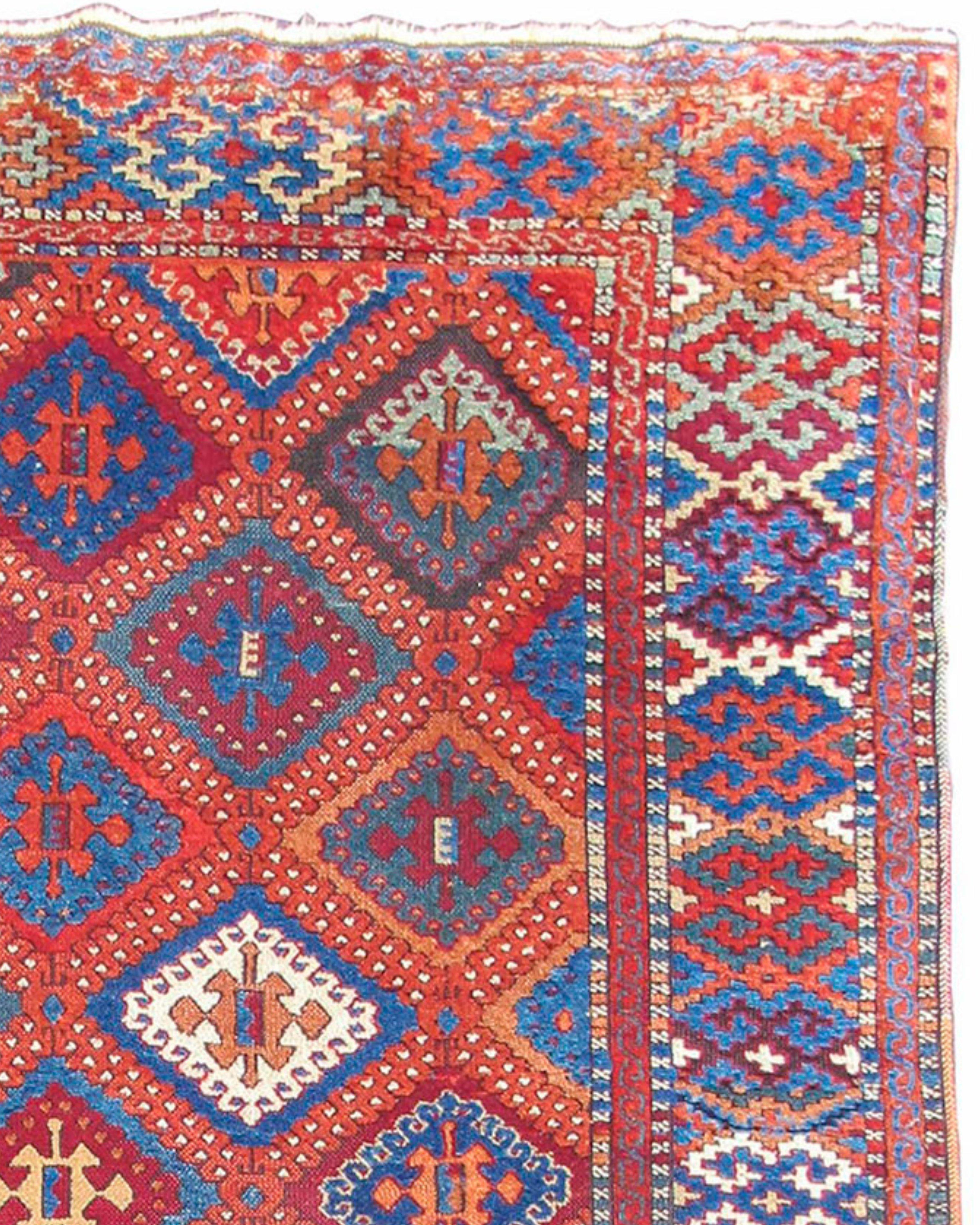 Hand-Woven Antique Turkish Sarkisla Kurdish Rug, Late 19th Century For Sale