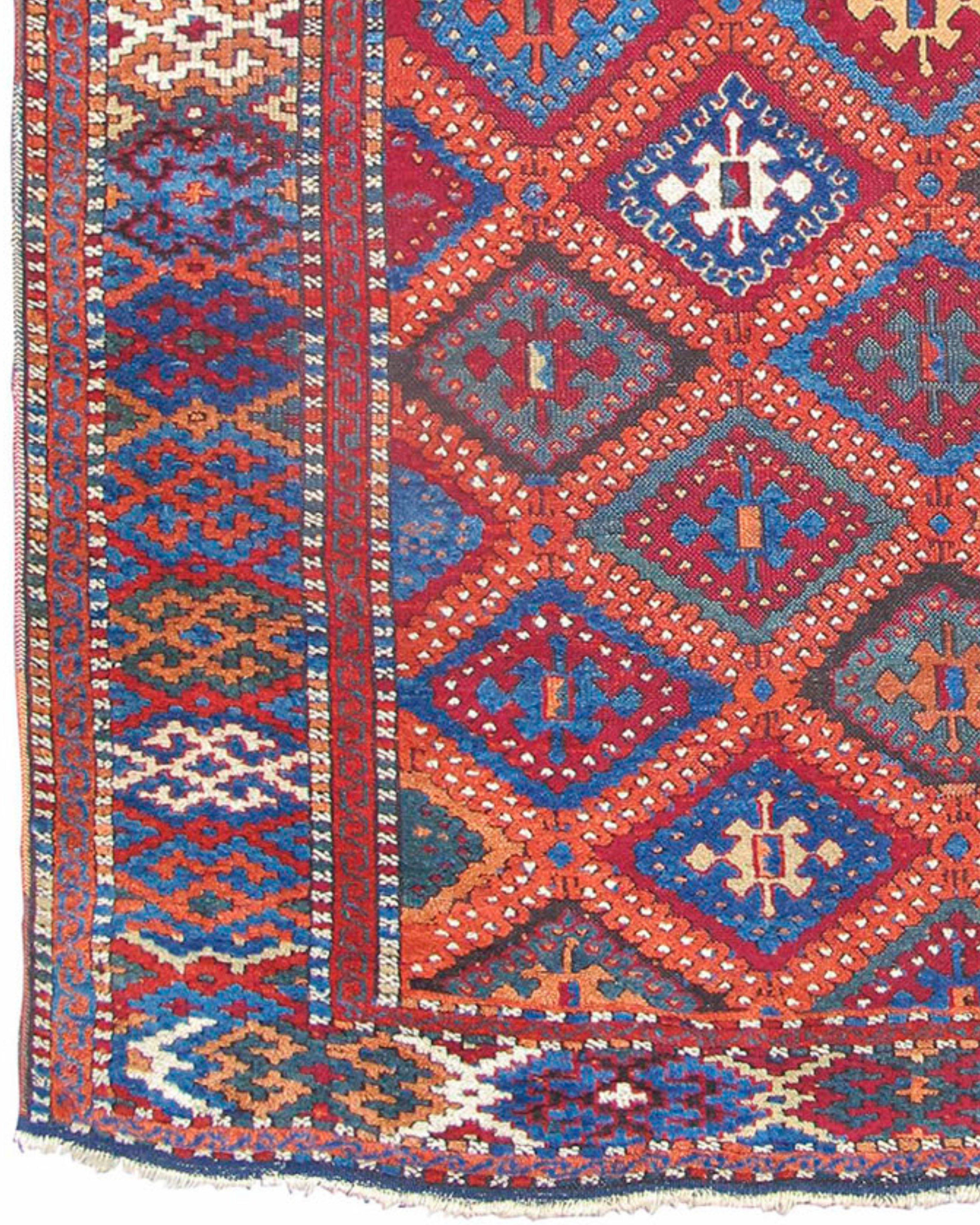 Wool Antique Turkish Sarkisla Kurdish Rug, Late 19th Century For Sale