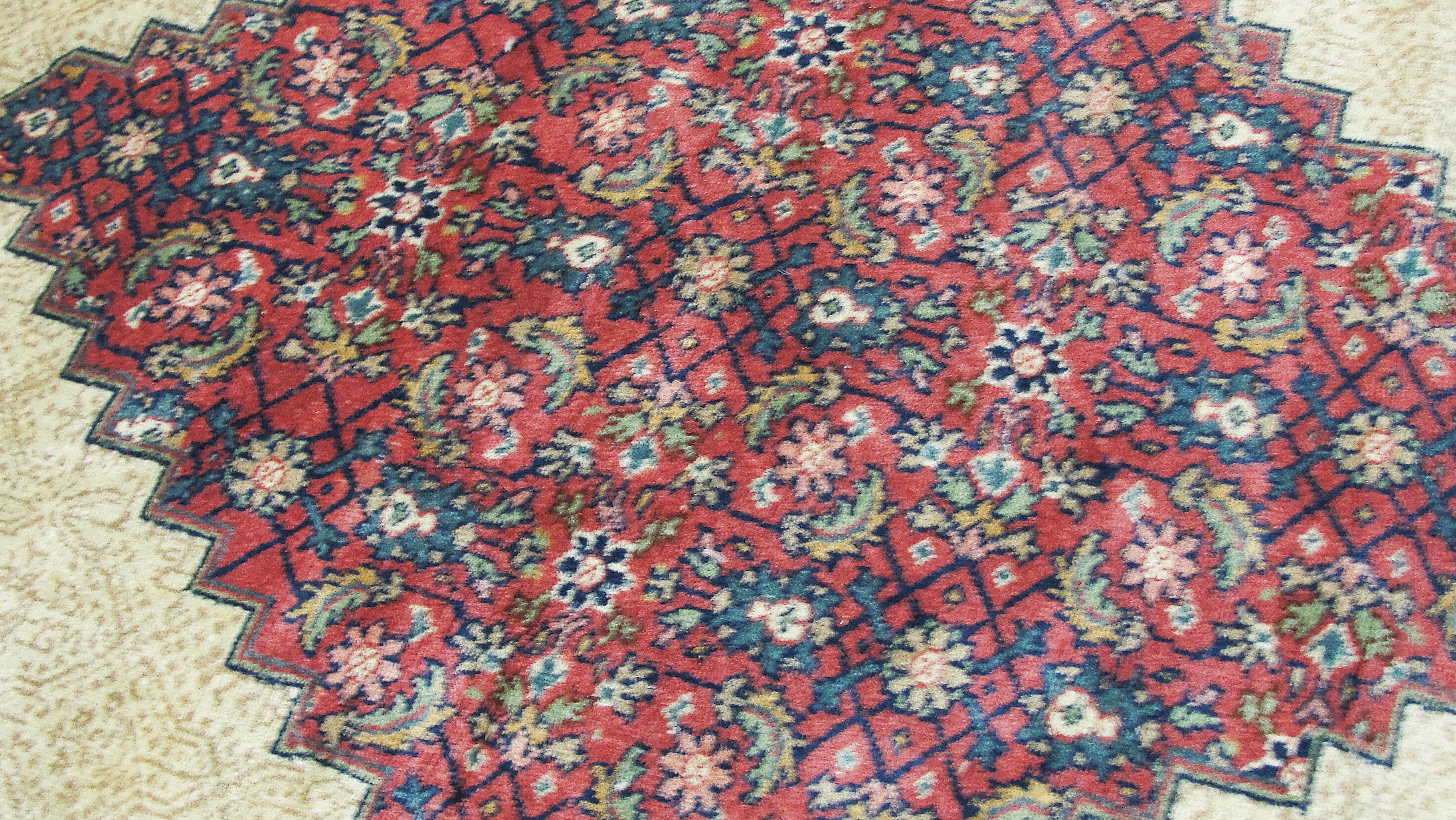 Hand-Knotted Antique Turkish Serab Design Carpet For Sale