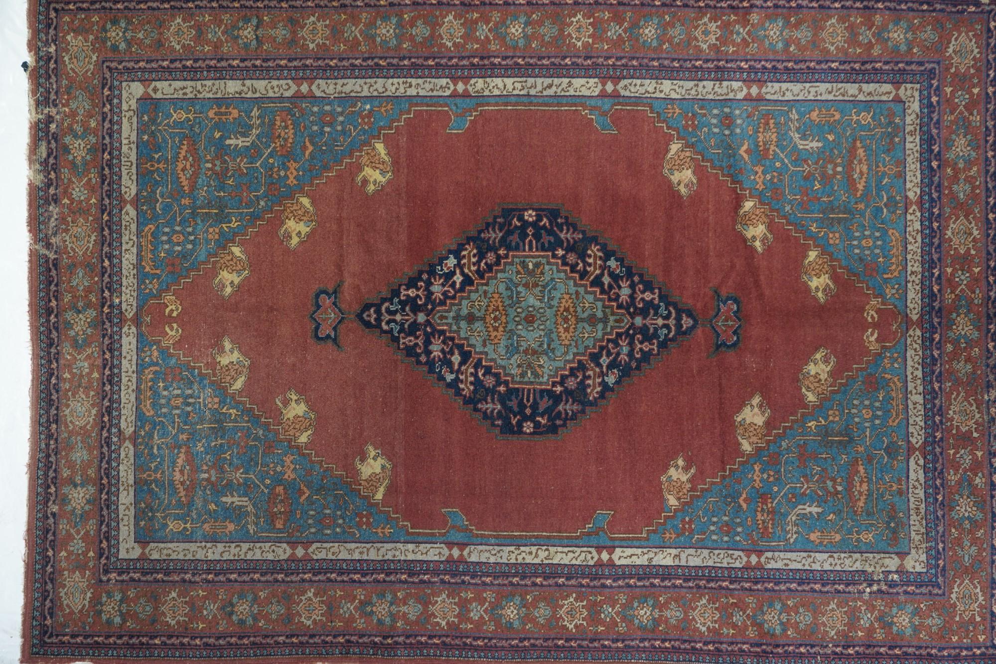 Antiker türkischer Teppich (Serapi/Bakshayesh Design) 7'0
