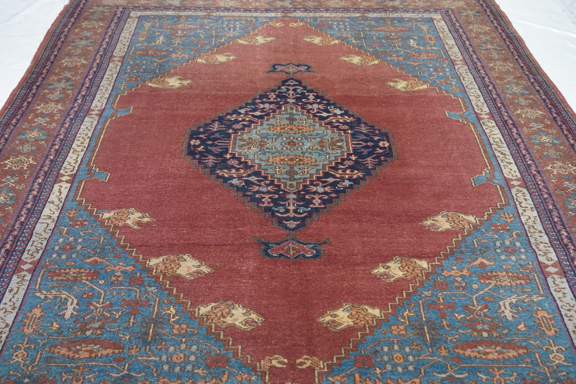 Antiker türkischer Teppich (Serapi/Bakshayesh Design) 7'0