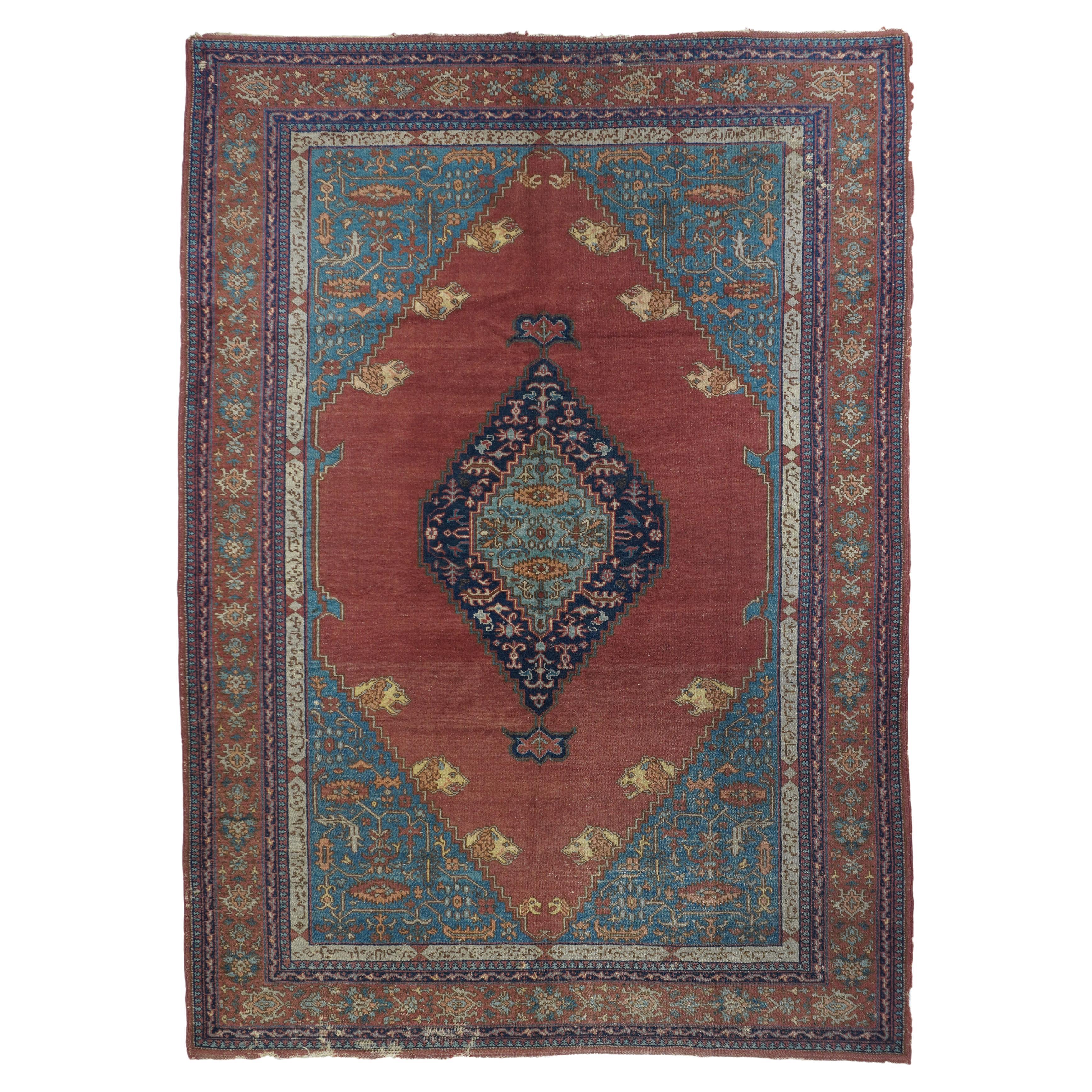 Antiker türkischer Teppich (Serapi/Bakshayesh Design) 7'0" x 10'0"