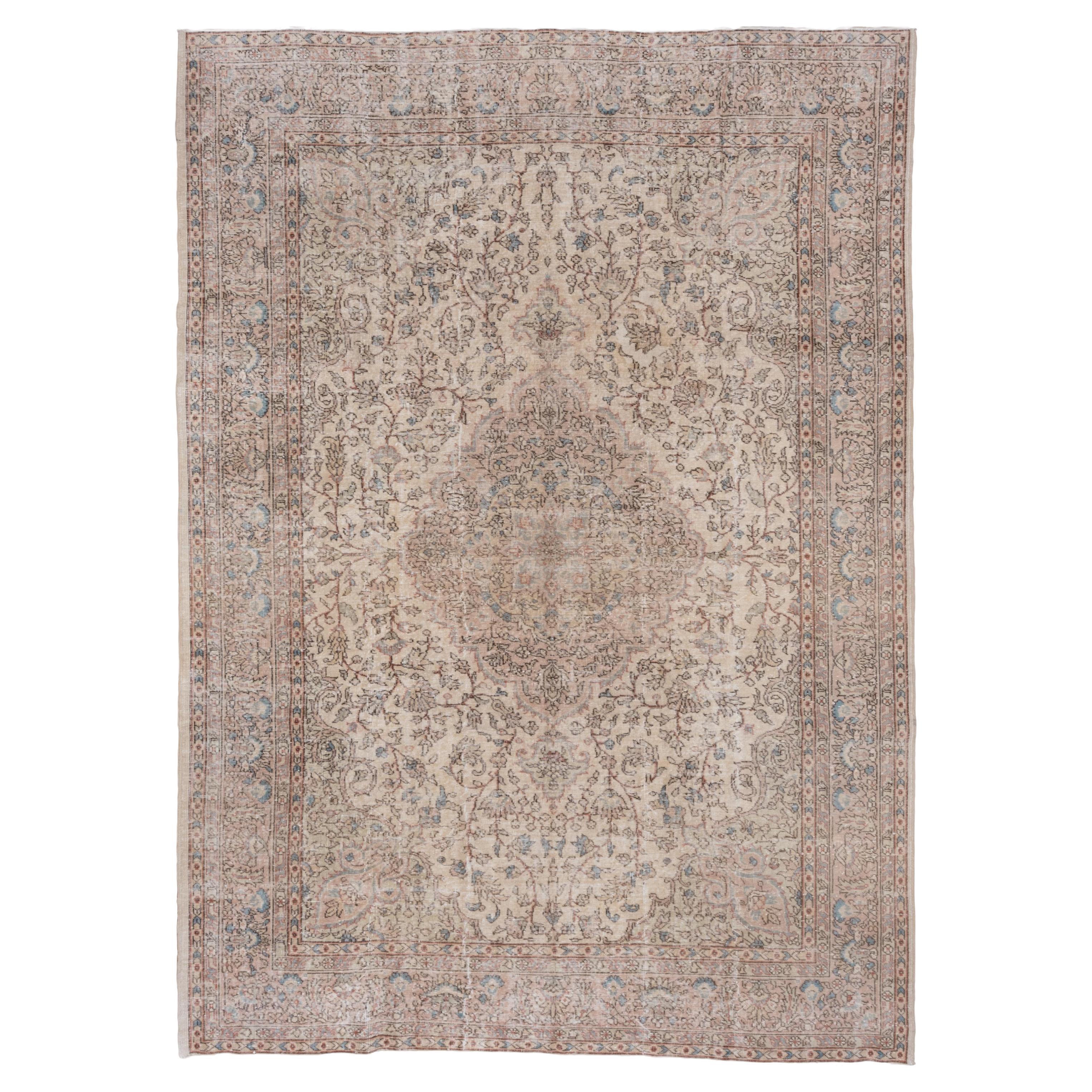 Antique Turkish Shabby Chic Rug 1960 For Sale