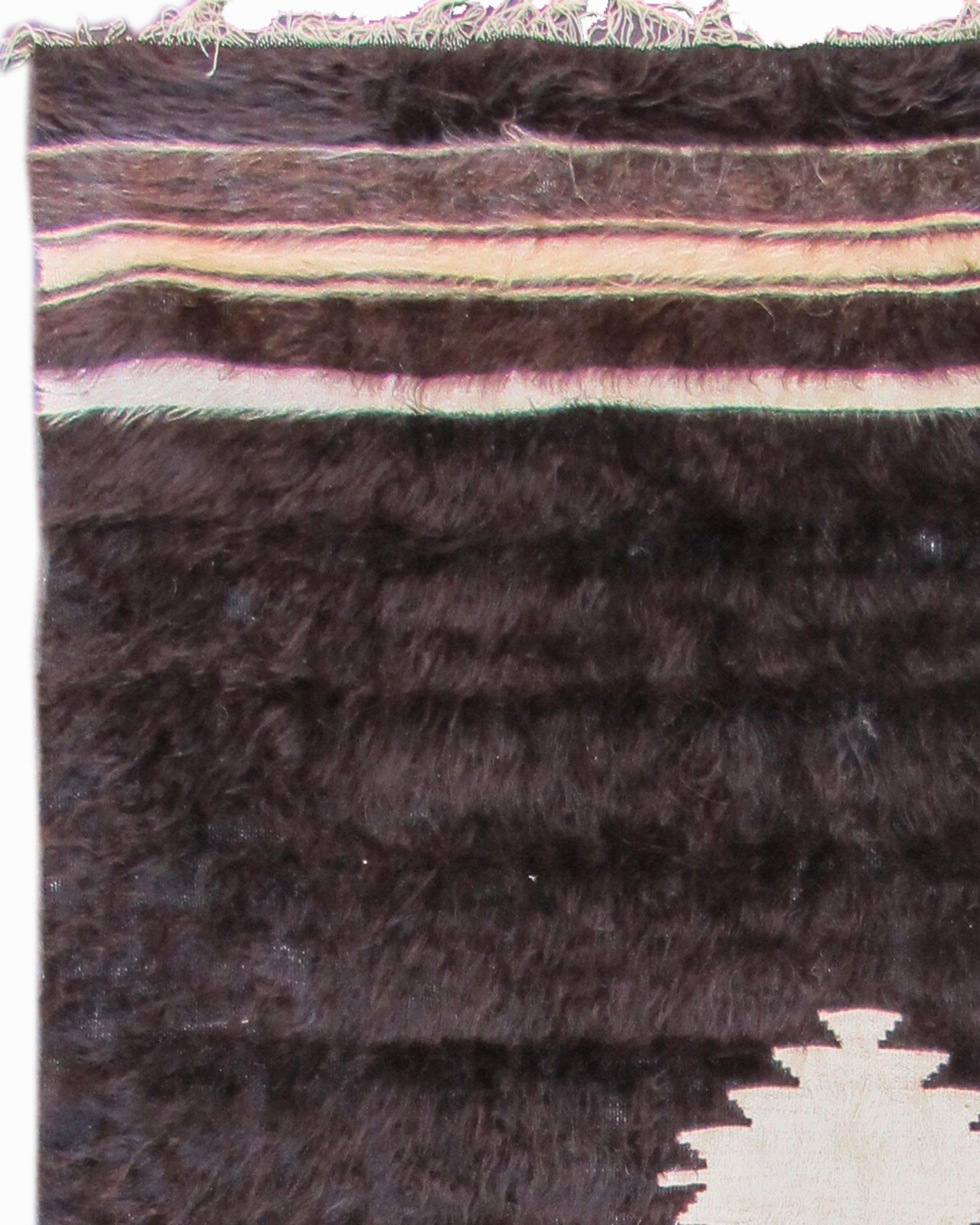 Hand-Woven Antique Turkish Siirt Blanket, Mid-20th Century For Sale