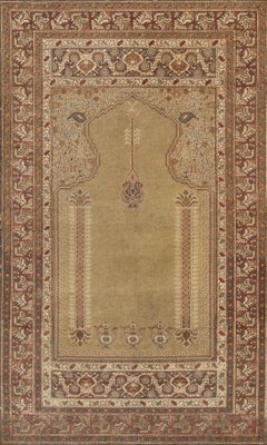 Antique Turkish Silk Kaiseri Rug, circa 1900s