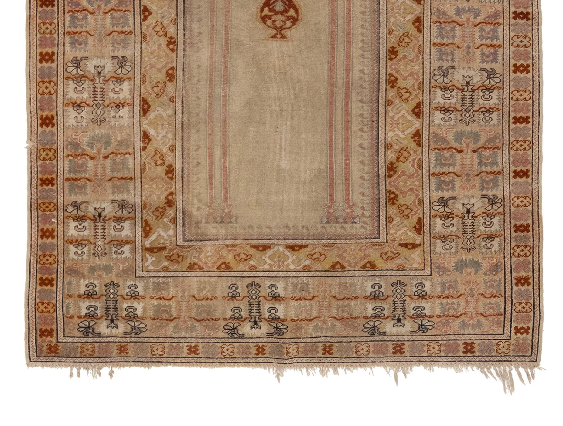 Antique Turkish Silk Kaiseri Rug, circa 1900s In Good Condition For Sale In Los Angeles, CA
