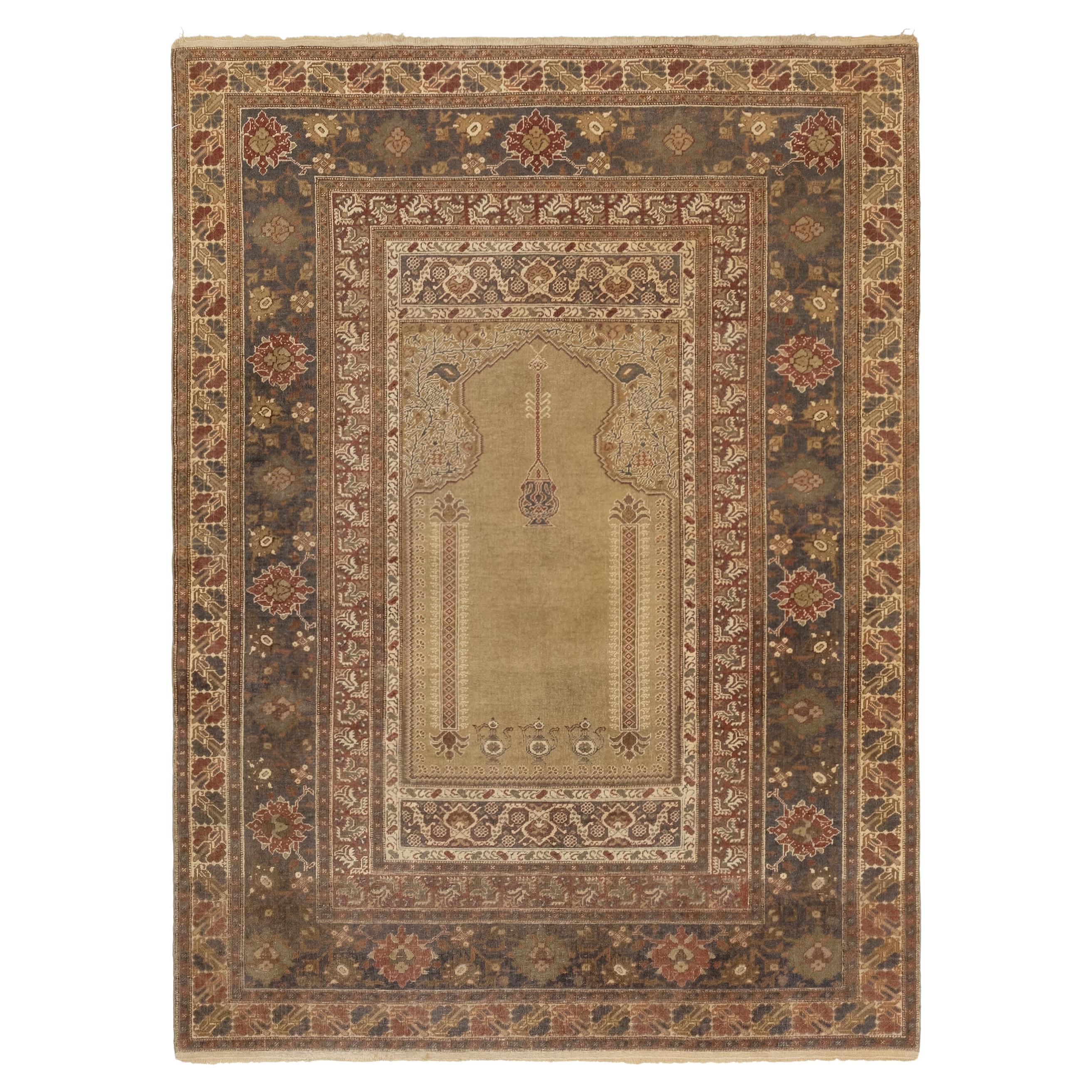 Antique Turkish Silk Kaiseri Rug, circa 1900s