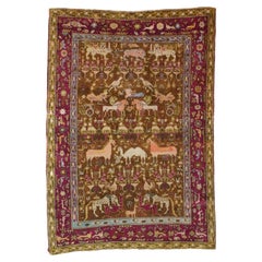 Antique Turkish Silk Rug 3'6'' x 5'1''