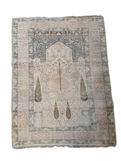 Antique Turkish Silk Rug, Circa 1850
