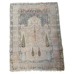 Antique Turkish Silk Rug, Circa 1850