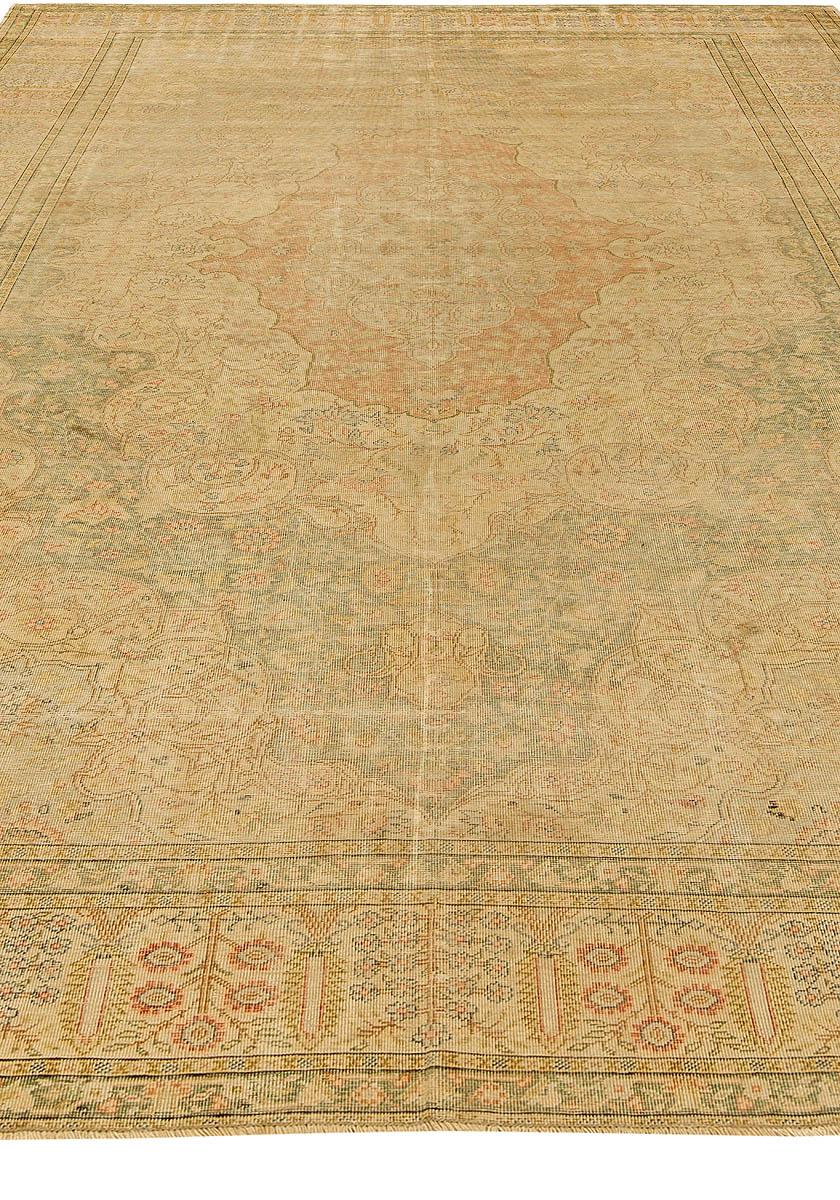 Hand-Knotted Antique Turkish Silk Rug For Sale