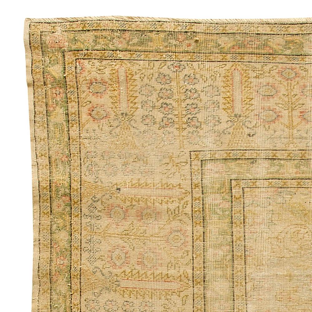 Antique Turkish Silk Rug In Good Condition For Sale In New York, NY