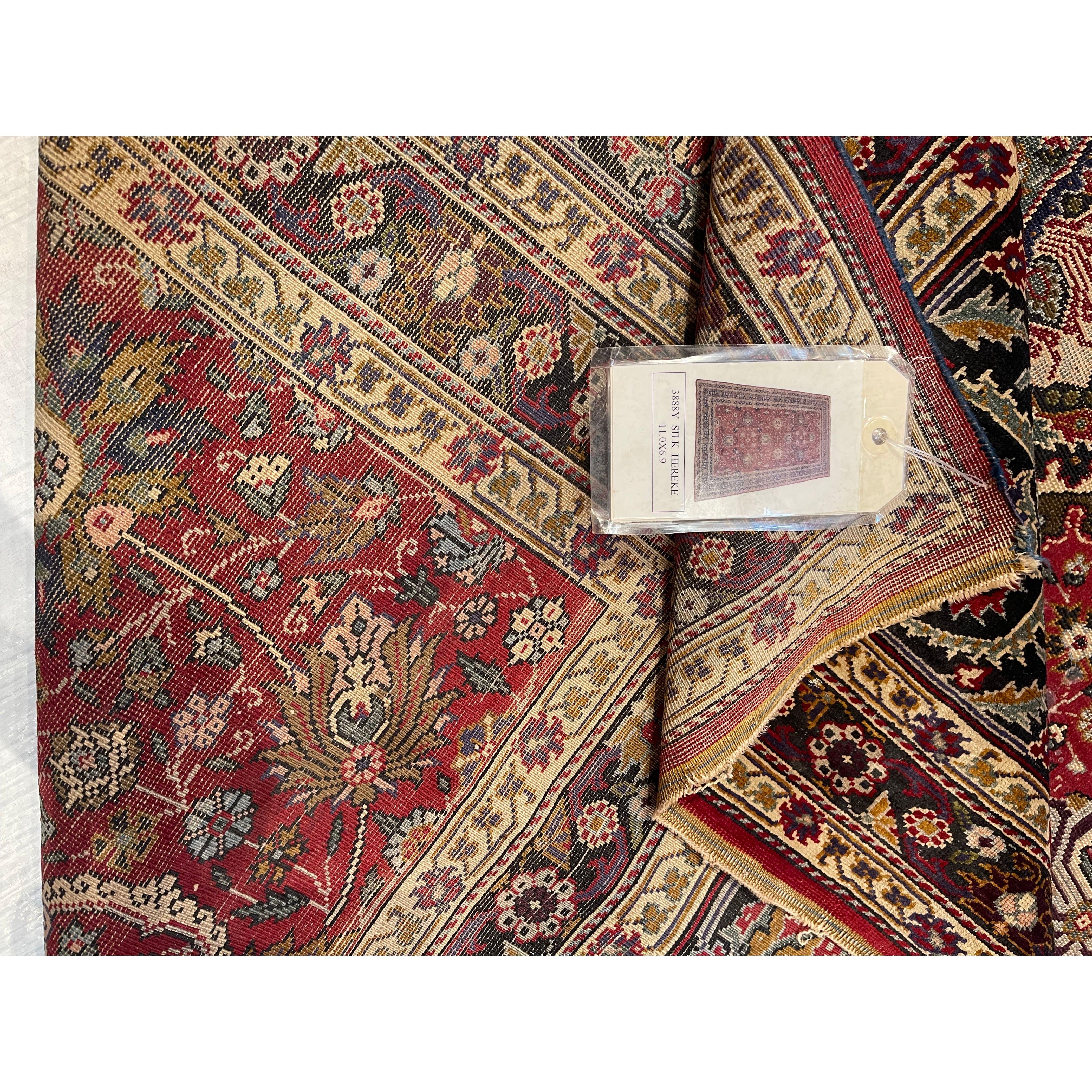 Asian Antique Turkish Silk Rug For Sale
