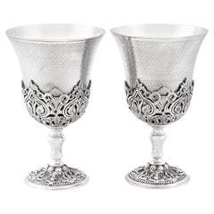 Antique Turkish Silver Goblets, Circa 1880
