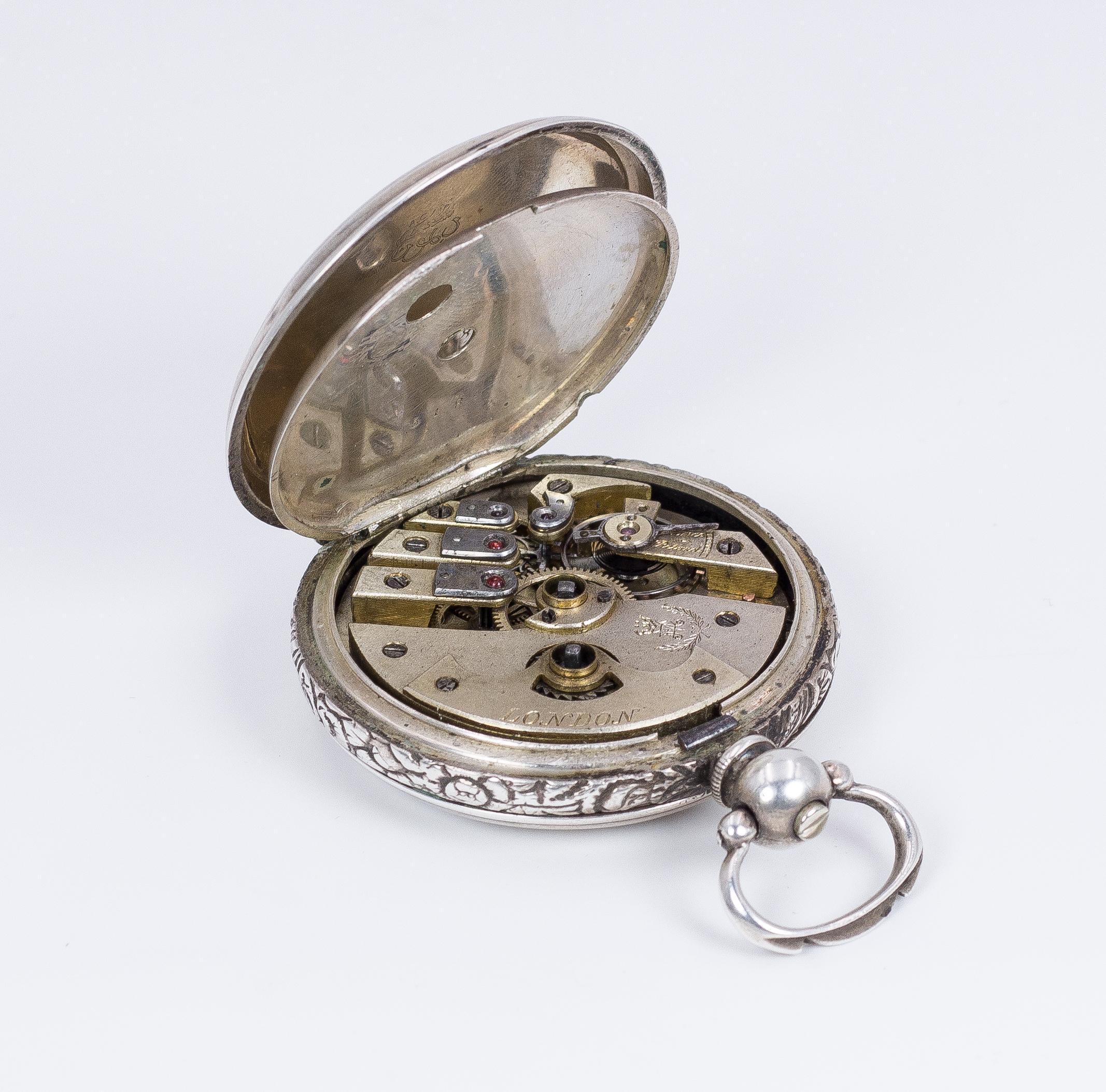 Antique Turkish Silver Pocket Watch, Late 19th Century In Good Condition For Sale In Bologna, IT