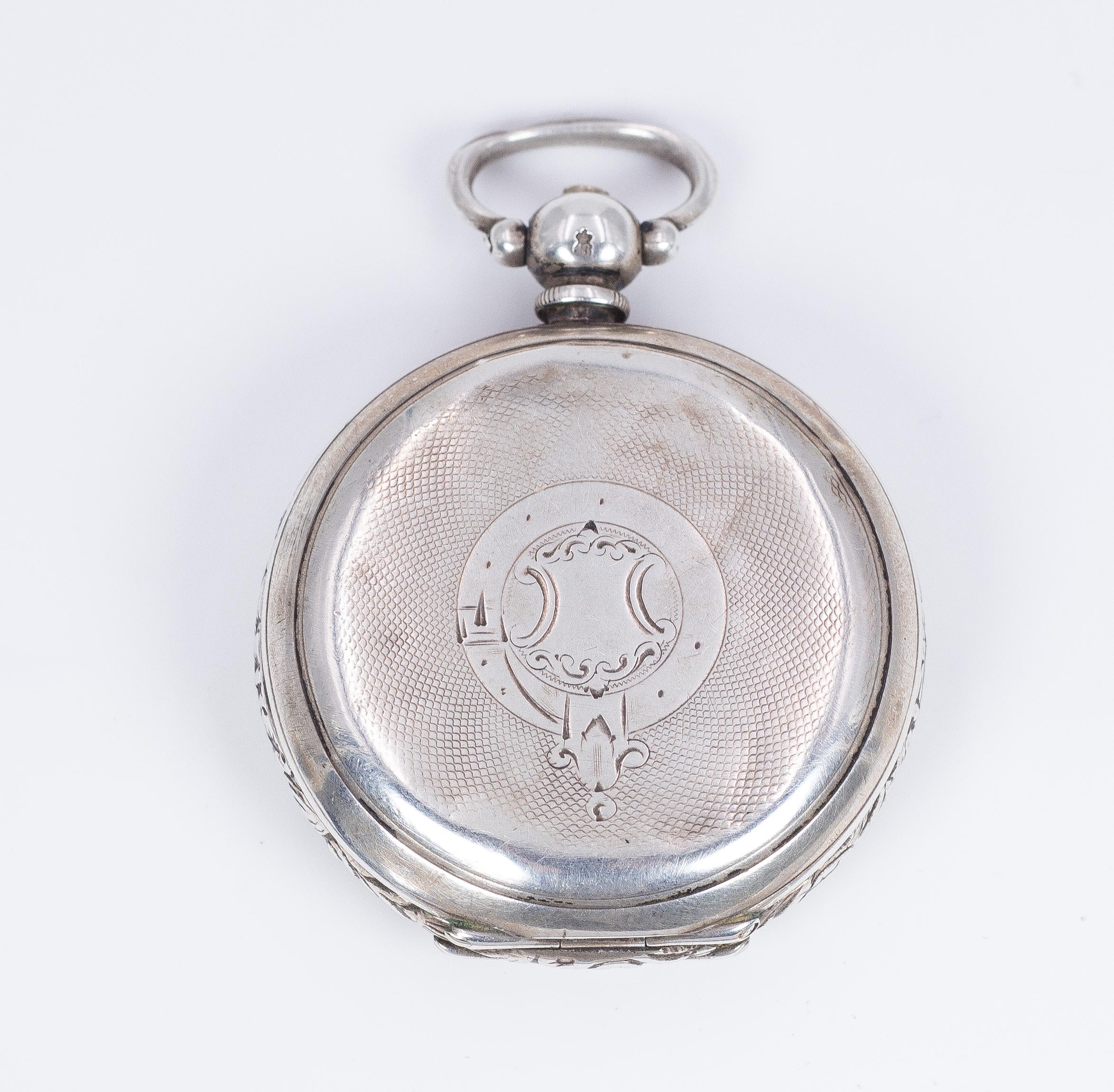 Antique Turkish Silver Pocket Watch, Late 19th Century For Sale 1
