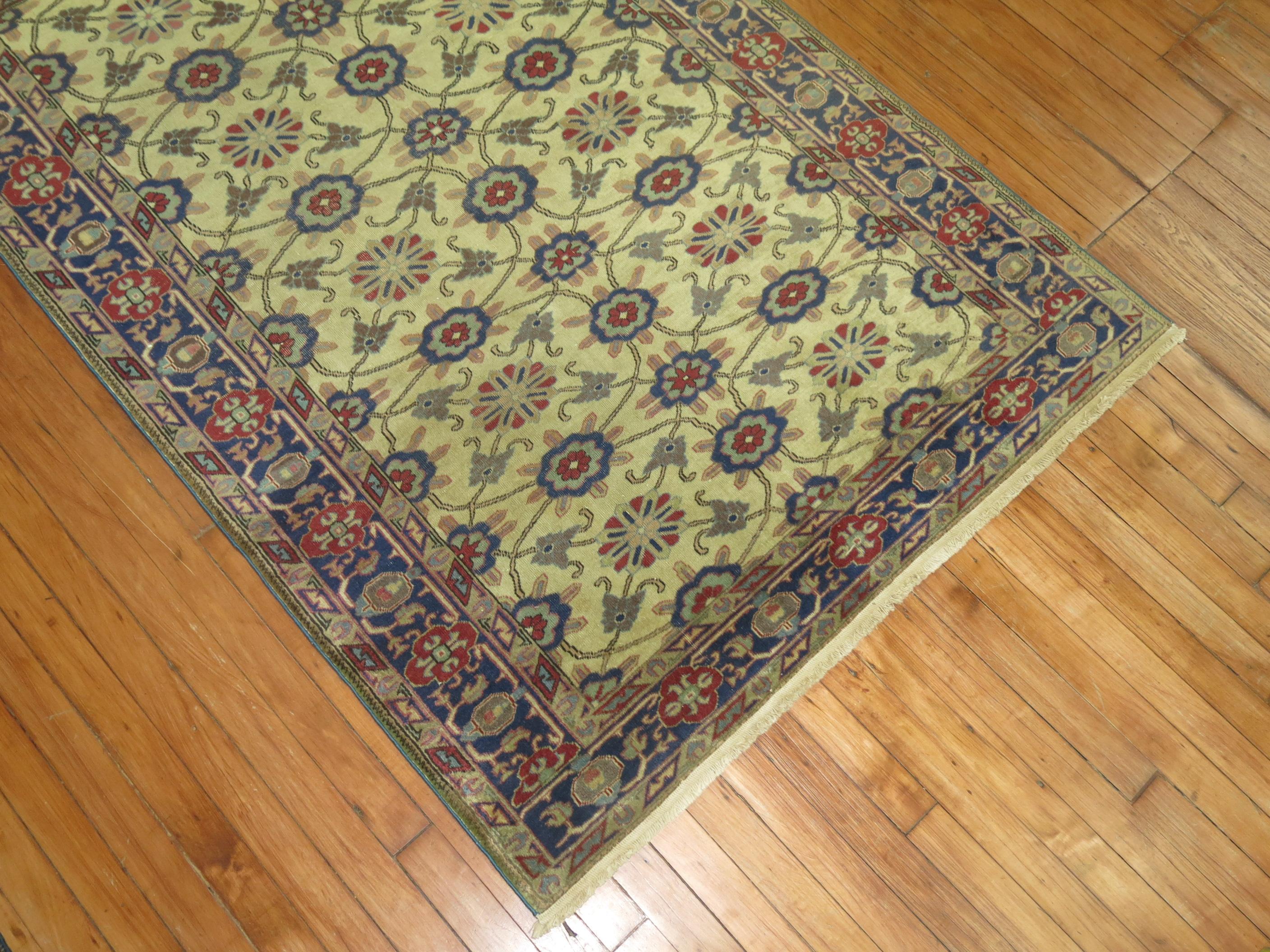 Industrial Zabihi Collection Turkish Sivas Accent Rug For Sale
