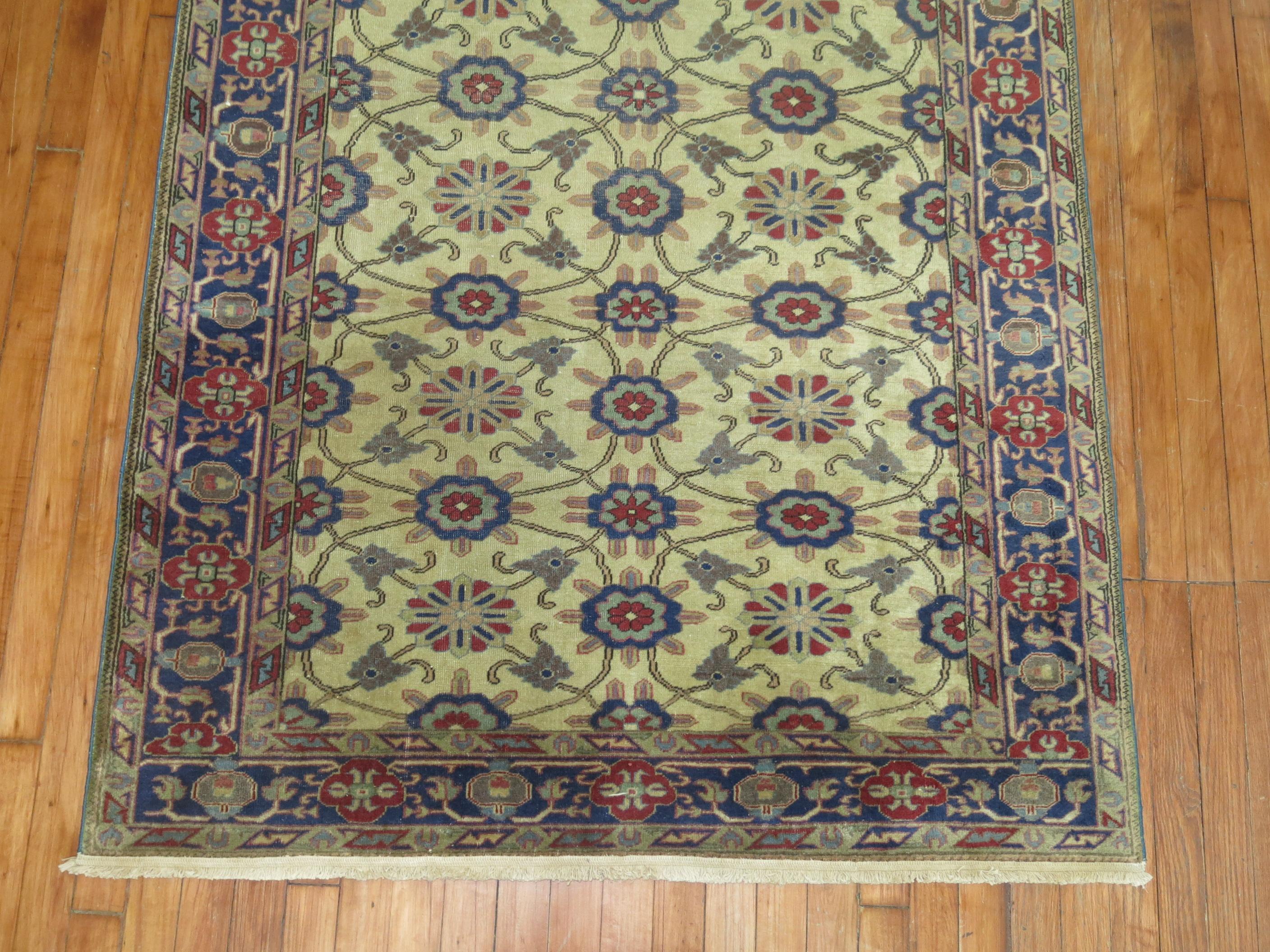 20th Century Zabihi Collection Turkish Sivas Accent Rug For Sale
