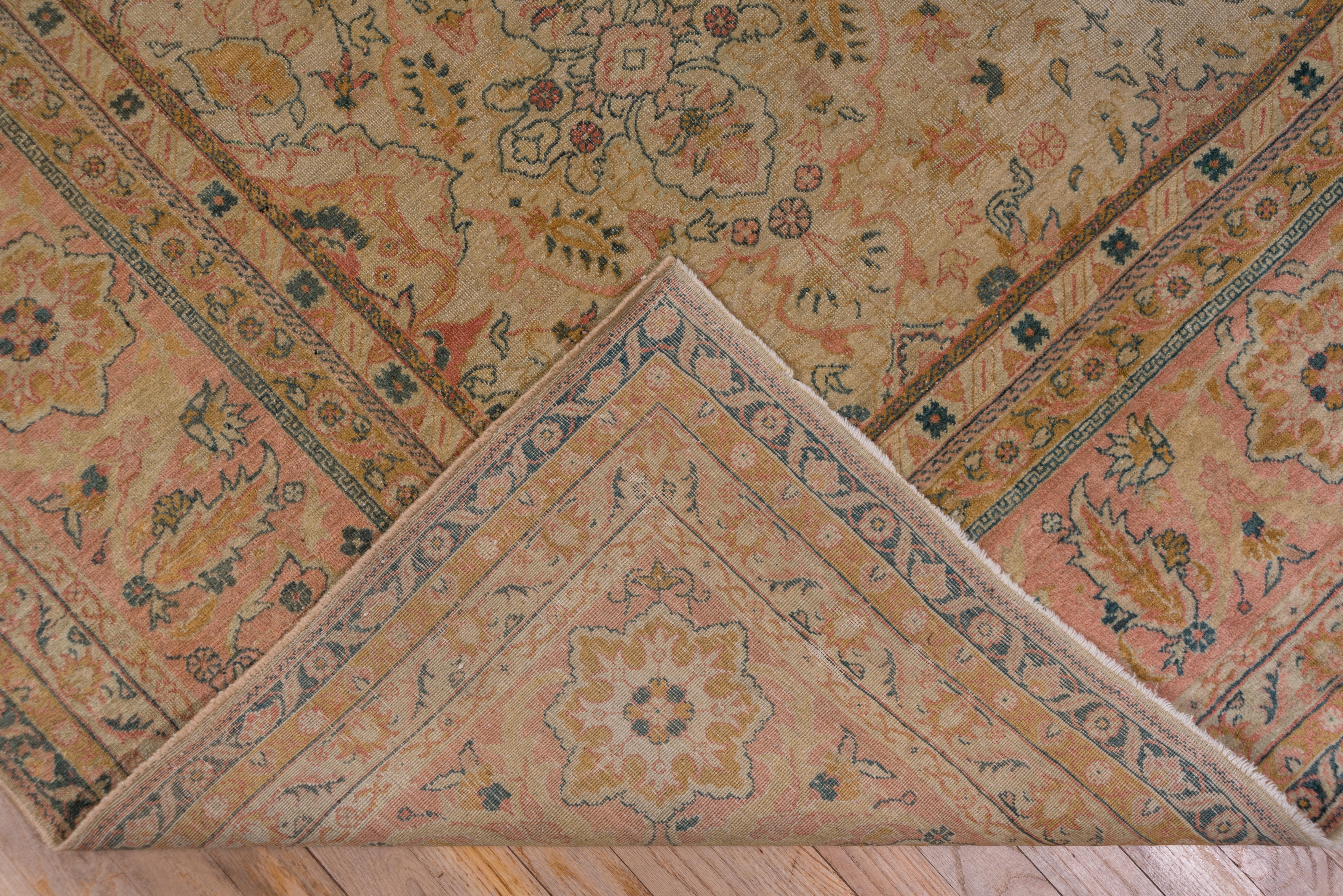 Antique Turkish Sivas Carpet, Allover Neutral Field & Colorful Accents For Sale 3