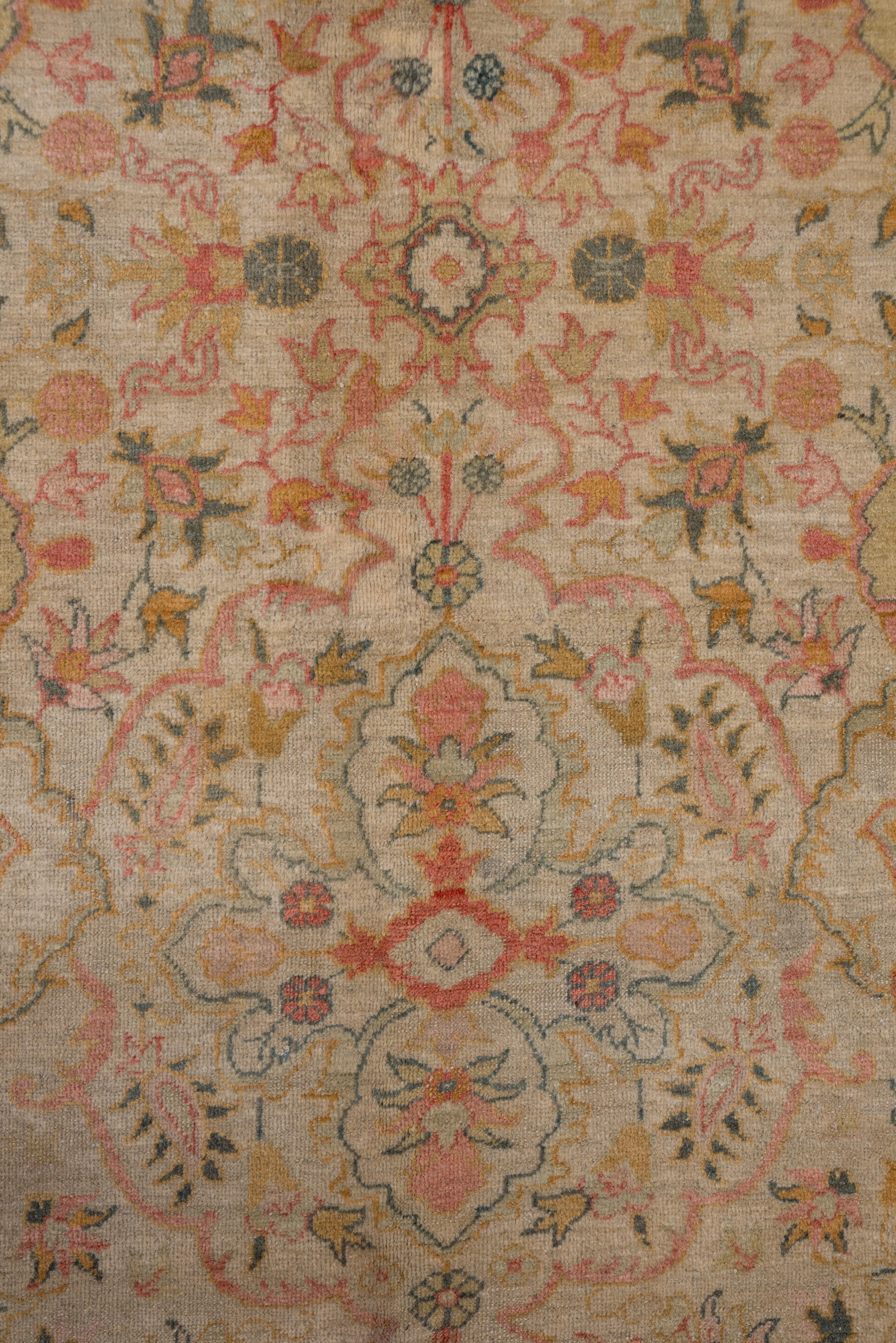 Antique Turkish Sivas Carpet, Allover Neutral Field & Colorful Accents For Sale 5