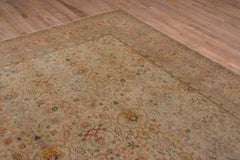Antique Turkish Sivas Carpet, Allover Neutral Field & Colorful Accents