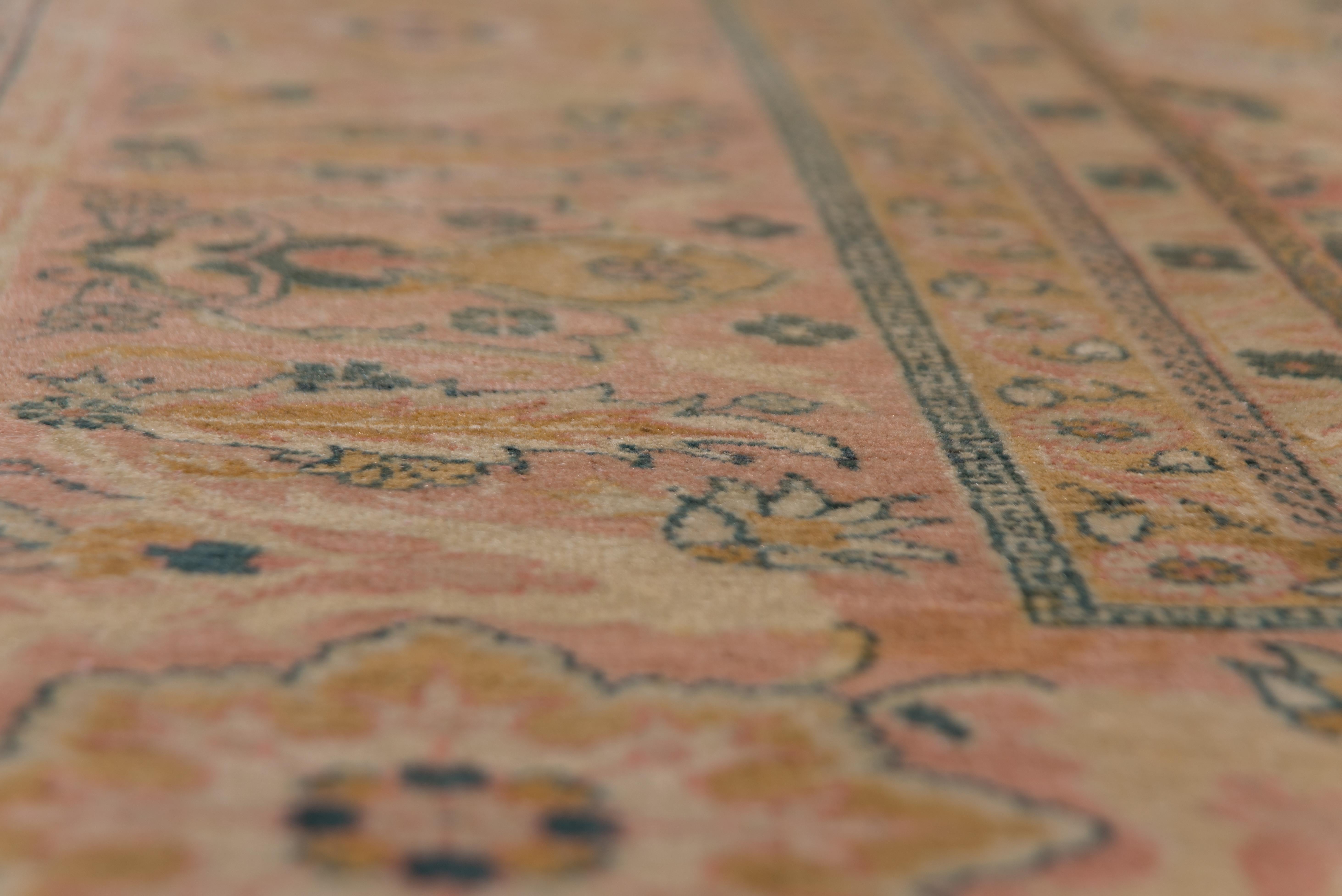 Antique Turkish Sivas Carpet, Allover Neutral Field & Colorful Accents In Good Condition For Sale In New York, NY