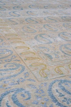 Antique Turkish Sivas Carpet, Blue Boteh Pattern, circa 1930s