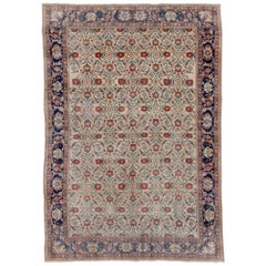 Vintage Turkish Sivas Carpet, Traditional Palette, Cream Field, Great Colors