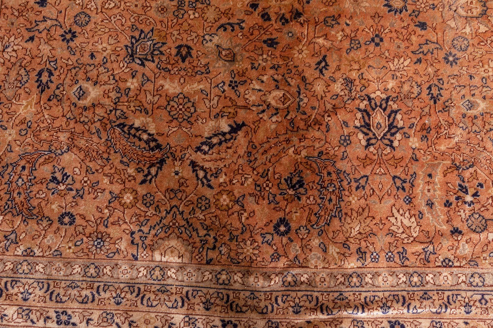 Antique Turkish Sivas Handmade Botanic Rug In Good Condition For Sale In New York, NY
