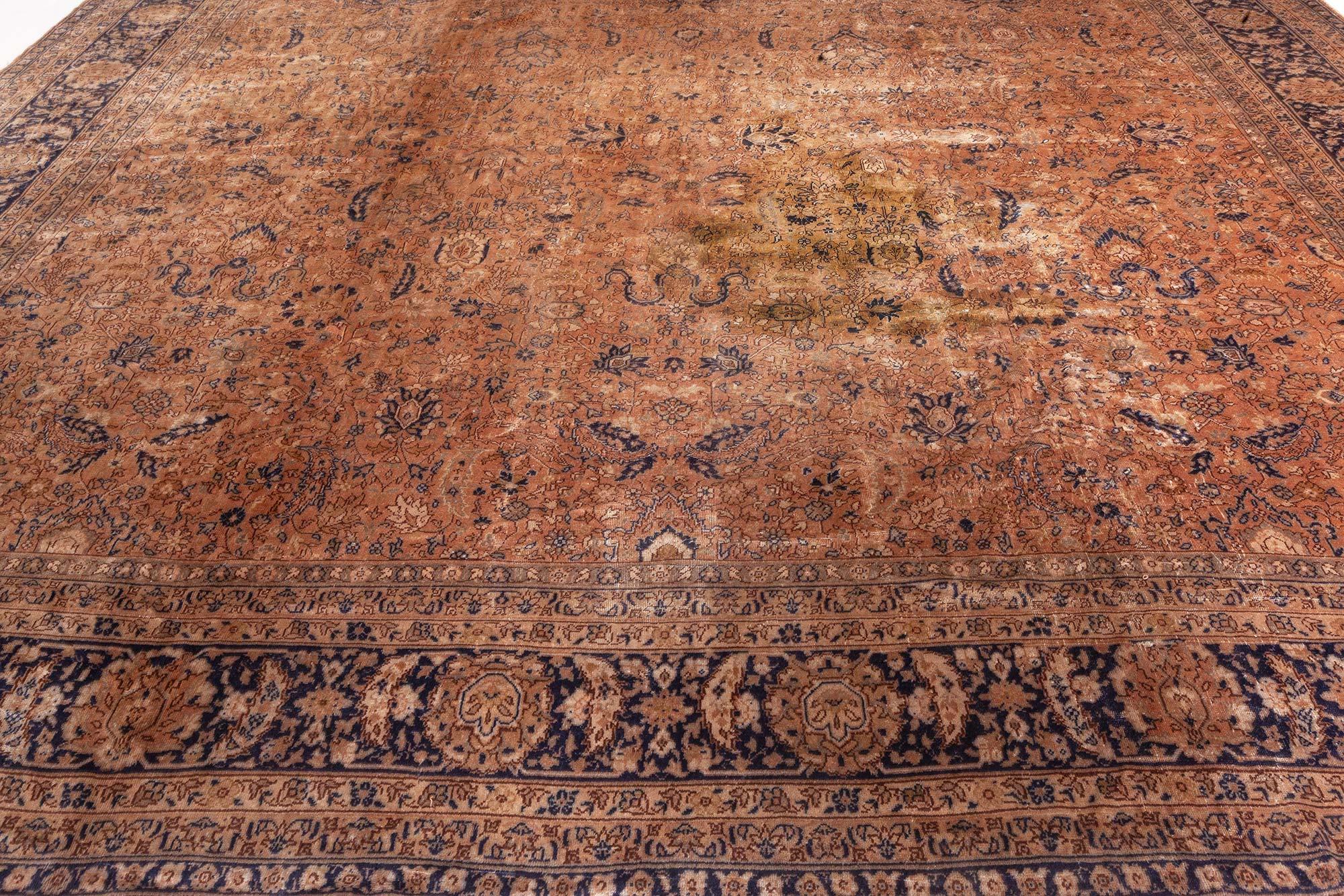 20th Century Antique Turkish Sivas Handmade Botanic Rug For Sale