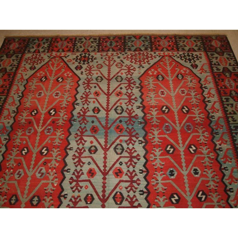 Antique Turkish Sivas Kilim of Rare Design In Good Condition For Sale In Moreton-In-Marsh, GB