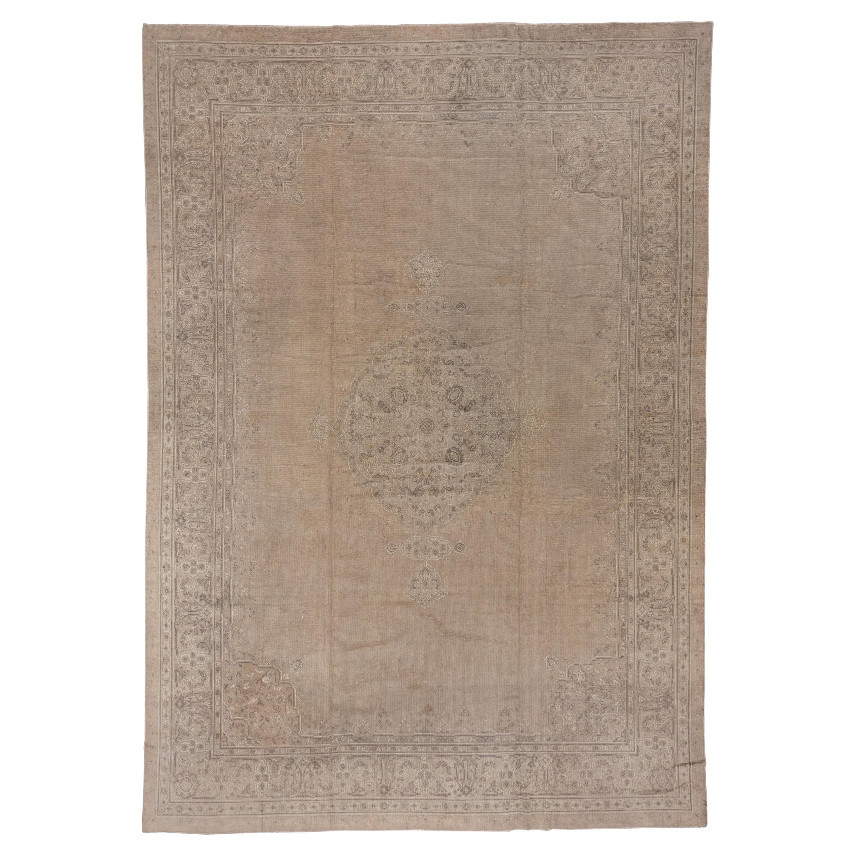 Alfombra grande antigua turca de Sivas, paleta neutra, hacia 1920