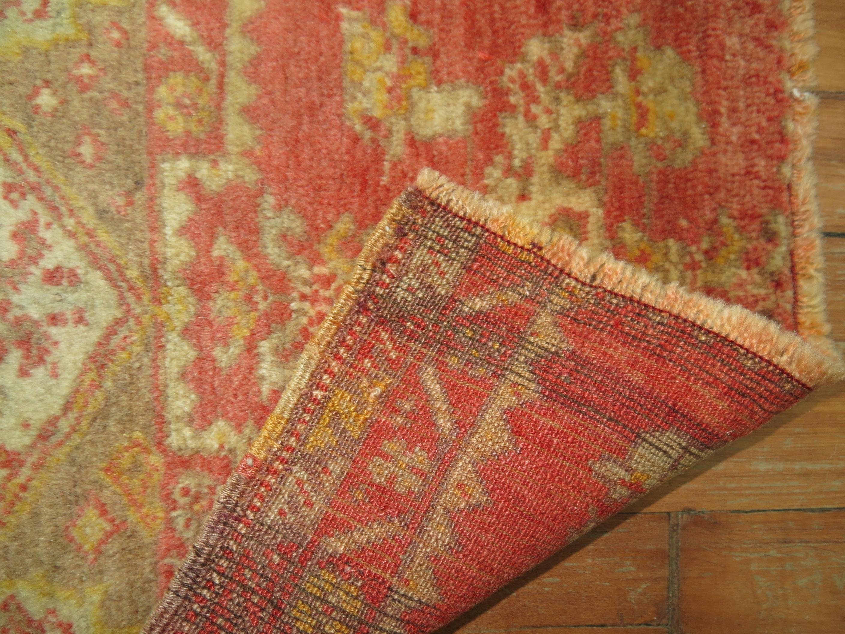 A fine Turkish rug mat from the early part of the 20th century.

18'' x 3'2''