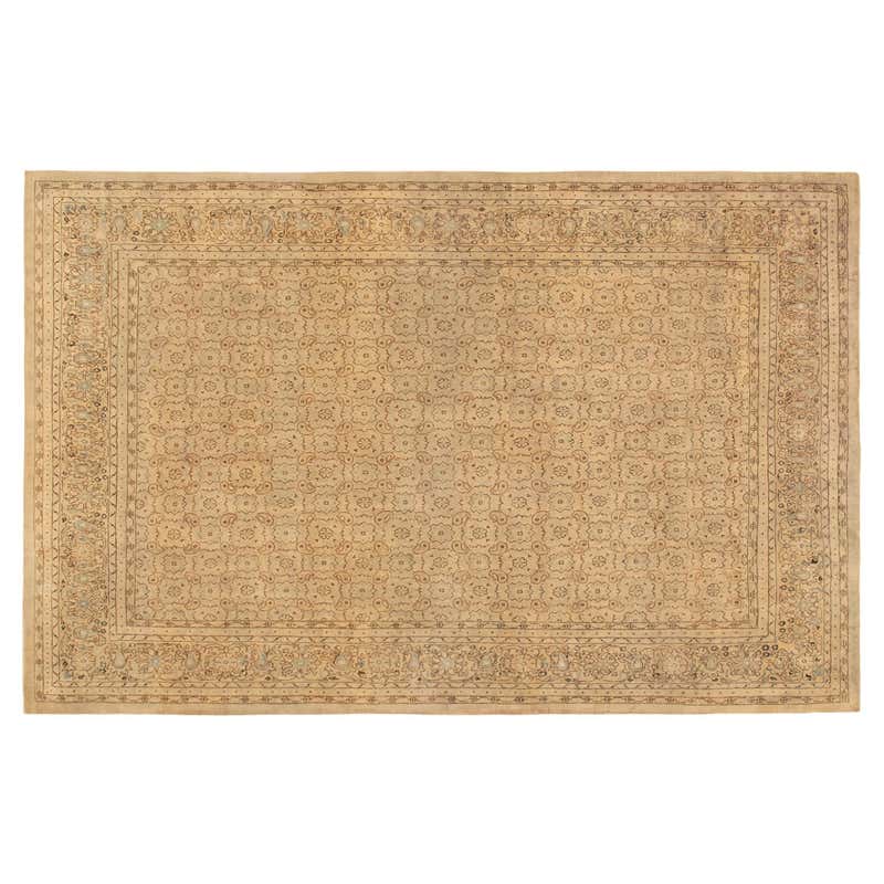 Antique Turkish Bergamo Oriental Rug, Small Square Size, with Pillars ...