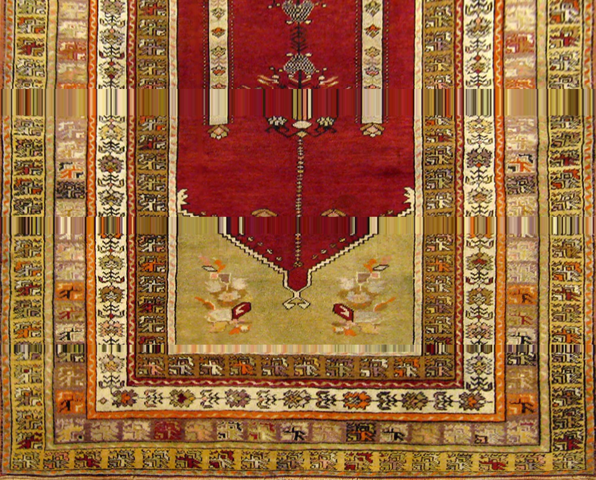 Antiker türkischer Sivas Orientteppich, kleinformatig mit zentralem Medaillon  (Handgeknüpft) im Angebot