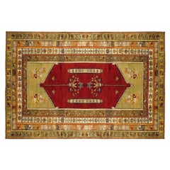 Antique Turkish Sivas Oriental Carpet, in Small Size w/ Central Medallion 