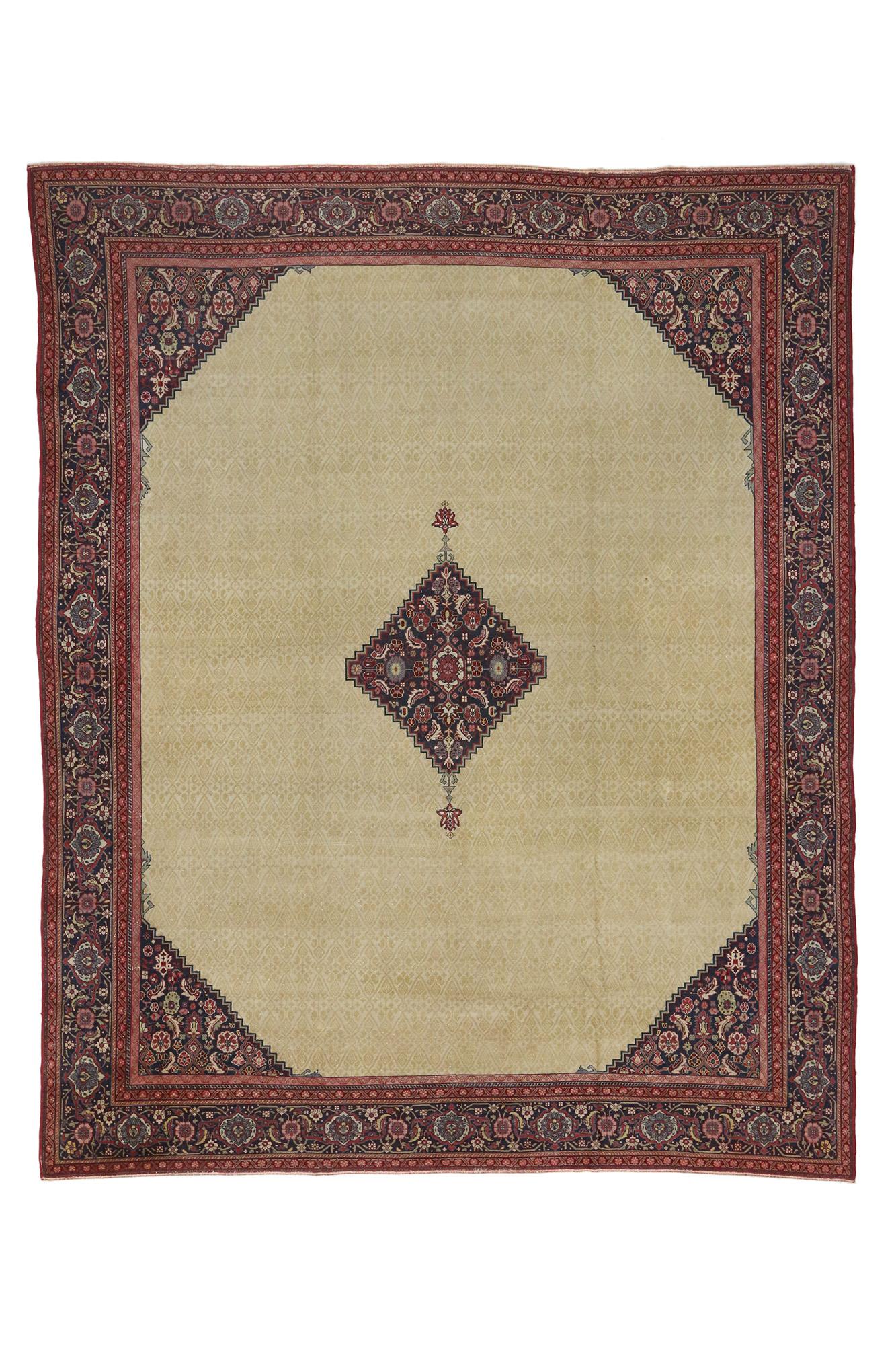 Wool Antique Turkish Sivas Rug with Camel Hair For Sale