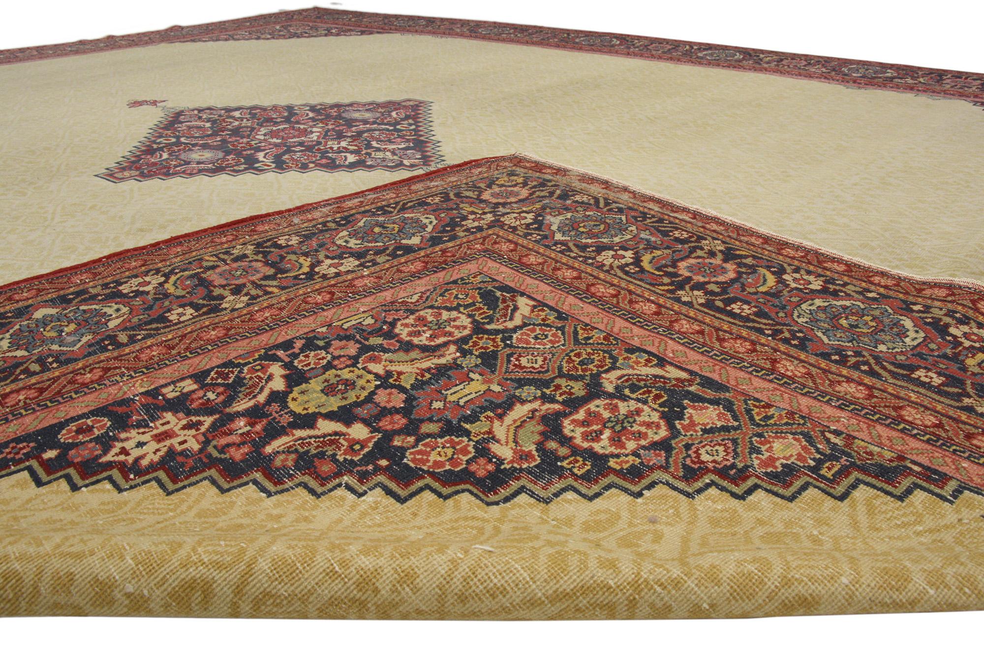 20th Century Antique Turkish Sivas Rug with Camel Hair For Sale