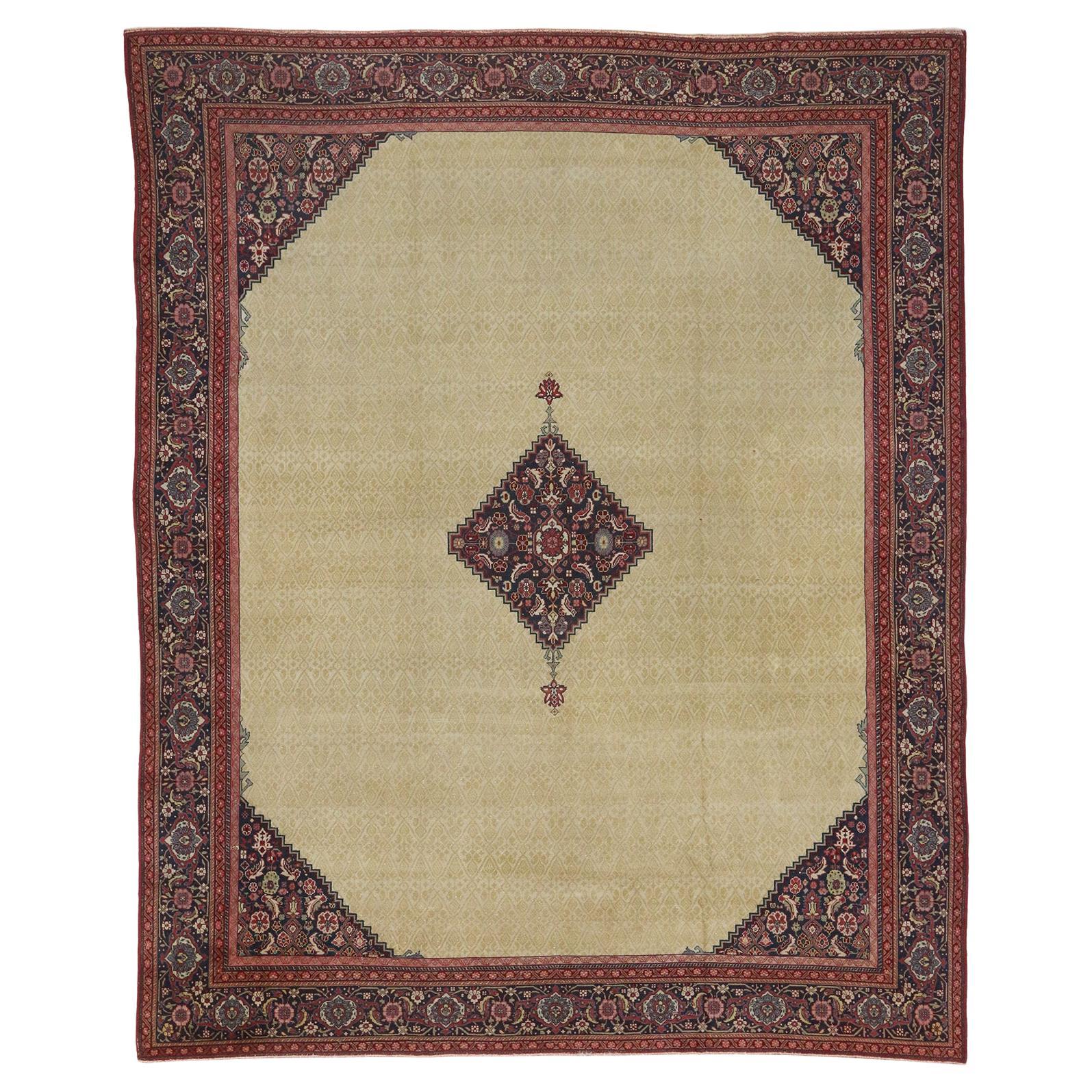 Ancien tapis turc Sivas avec cheveux de camel